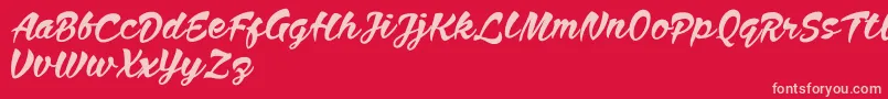 Anthem Nasney Font – Pink Fonts on Red Background