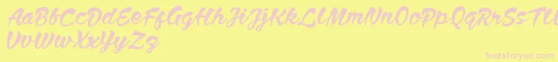 Anthem Nasney Font – Pink Fonts on Yellow Background