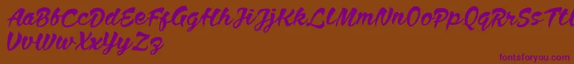 Anthem Nasney Font – Purple Fonts on Brown Background