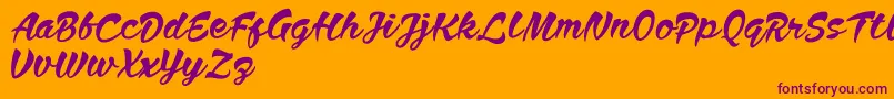 Anthem Nasney Font – Purple Fonts on Orange Background