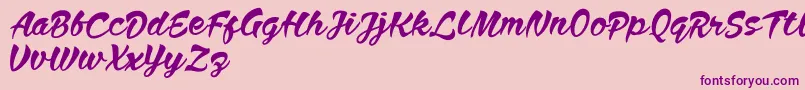 Anthem Nasney-Schriftart – Violette Schriften auf rosa Hintergrund