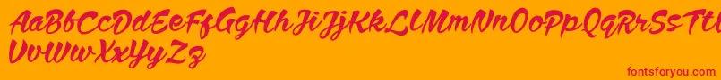 Anthem Nasney Font – Red Fonts on Orange Background
