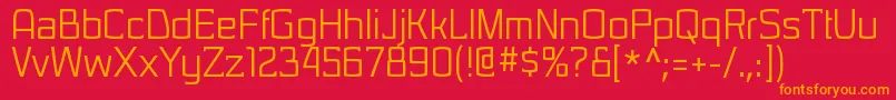 フォントSarasorirgRegular – 赤い背景にオレンジの文字