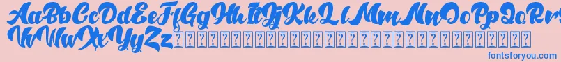 Anthem of Narasi DAFONT Font – Blue Fonts on Pink Background