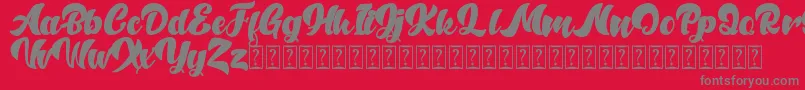 Anthem of Narasi DAFONT Font – Gray Fonts on Red Background