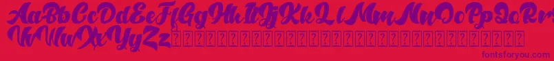 Anthem of Narasi DAFONT Font – Purple Fonts on Red Background