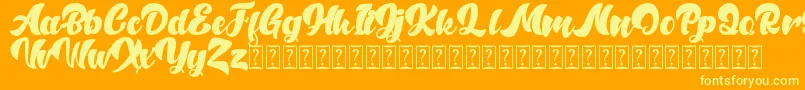 Anthem of Narasi DAFONT Font – Yellow Fonts on Orange Background