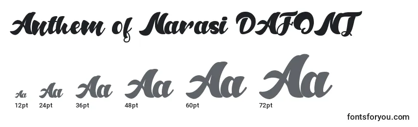 Größen der Schriftart Anthem of Narasi DAFONT