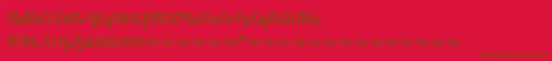 Anthemie-Schriftart – Braune Schriften auf rotem Hintergrund