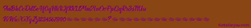 Police Anthemie – polices violettes sur fond brun