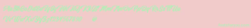 Anthemis Personal Use Only-Schriftart – Grüne Schriften auf rosa Hintergrund