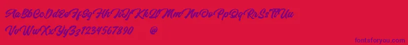 Anthemis Personal Use Only Font – Purple Fonts on Red Background