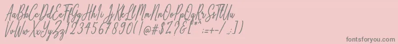 フォントAnthoine – ピンクの背景に灰色の文字