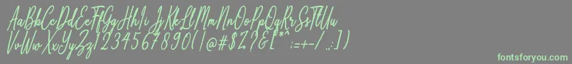 Anthoine Font – Green Fonts on Gray Background
