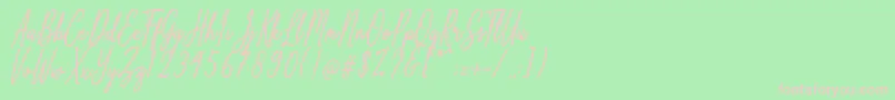 Anthoine Font – Pink Fonts on Green Background