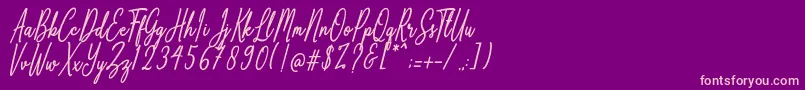 Anthoine Font – Pink Fonts on Purple Background