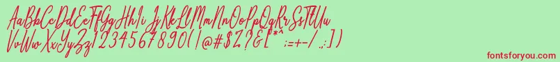 Anthoine Font – Red Fonts on Green Background
