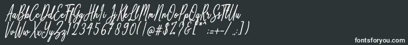 フォントAnthoine – 黒い背景に白い文字