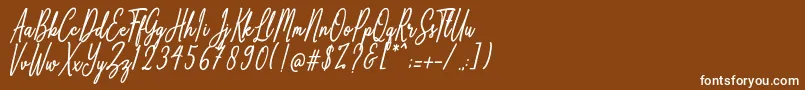 フォントAnthoine – 茶色の背景に白い文字