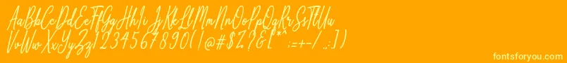 Czcionka Anthoine – żółte czcionki na pomarańczowym tle