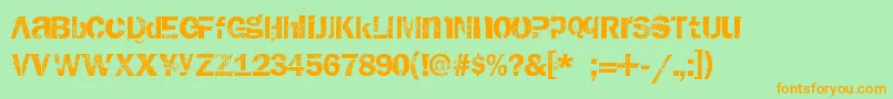 AnthologY Font – Orange Fonts on Green Background