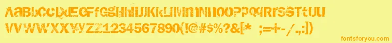 AnthologY Font – Orange Fonts on Yellow Background