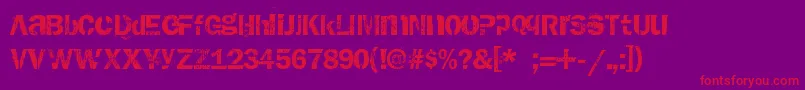 AnthologY-Schriftart – Rote Schriften auf violettem Hintergrund