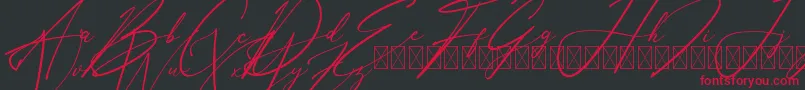 フォントAnthoniSignature – 黒い背景に赤い文字