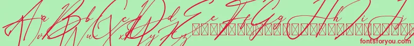fuente AnthoniSignature – Fuentes Rojas Sobre Fondo Verde
