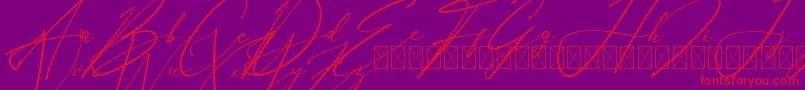 AnthoniSignature Font – Red Fonts on Purple Background