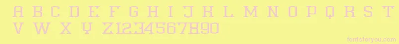 Anthony Demoversion-fontti – vaaleanpunaiset fontit keltaisella taustalla