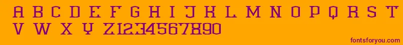 Anthony Demoversion-Schriftart – Violette Schriften auf orangefarbenem Hintergrund