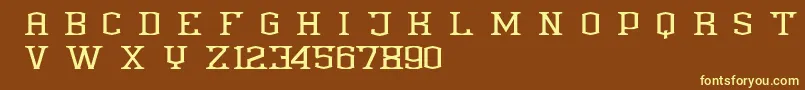 Anthony Demoversion-fontti – keltaiset fontit ruskealla taustalla