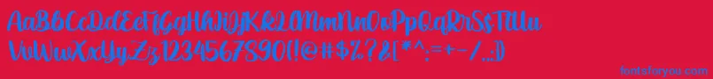 anthusia Font – Blue Fonts on Red Background