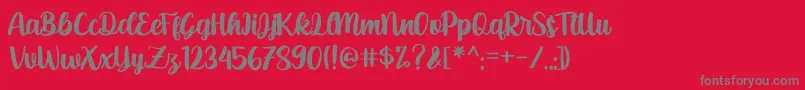 anthusia Font – Gray Fonts on Red Background