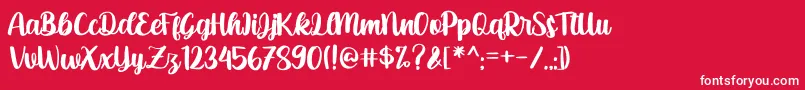 anthusia Font – White Fonts on Red Background