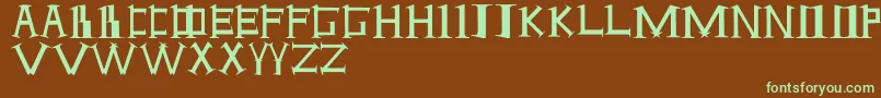 フォントANTI – 緑色の文字が茶色の背景にあります。