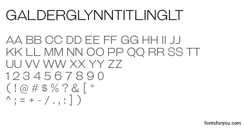 Шрифт GalderglynnTitlingLt – алфавит, цифры, специальные символы