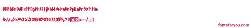 Anticipatio-Schriftart – Rote Schriften auf weißem Hintergrund