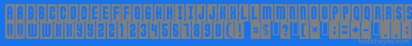 フォントANTICLIMAX – 青い背景に灰色の文字