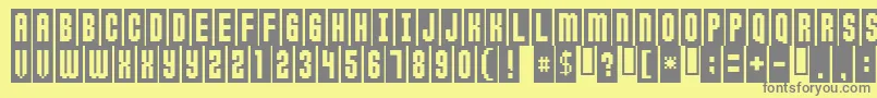ANTICLIMAX-fontti – harmaat kirjasimet keltaisella taustalla