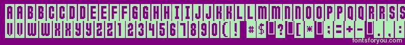 ANTICLIMAX-Schriftart – Grüne Schriften auf violettem Hintergrund