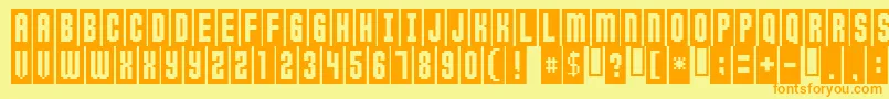 フォントANTICLIMAX – オレンジの文字が黄色の背景にあります。