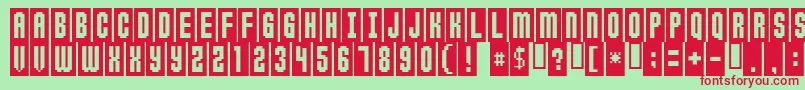 ANTICLIMAX-fontti – punaiset fontit vihreällä taustalla