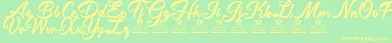 Antidote Personal Use Font – Yellow Fonts on Green Background