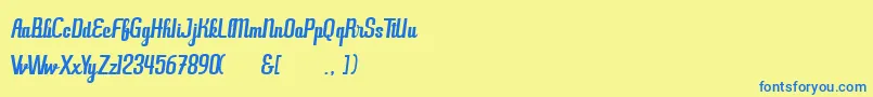 antiophie personal use only Font – Blue Fonts on Yellow Background