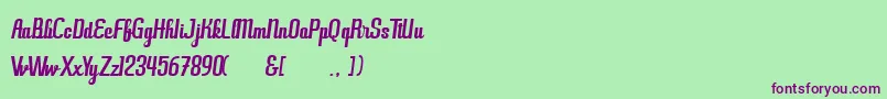 antiophie personal use only Font – Purple Fonts on Green Background