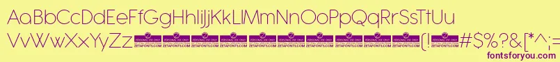 Antipasto Pro ExtraLight trial Font – Purple Fonts on Yellow Background