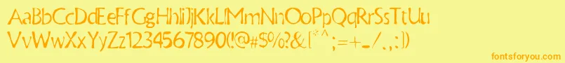 Antique Book Font – Orange Fonts on Yellow Background