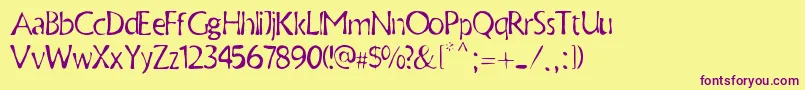 Antique Book Font – Purple Fonts on Yellow Background